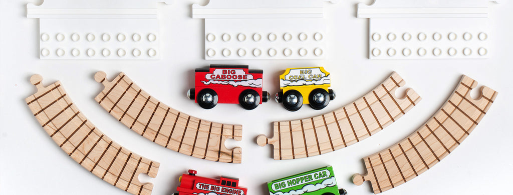 Building with Dreamup Toys Wooden Railway Block Platforms