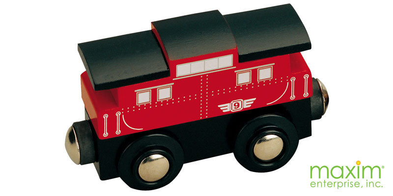 Red Caboose Wooden Train Car